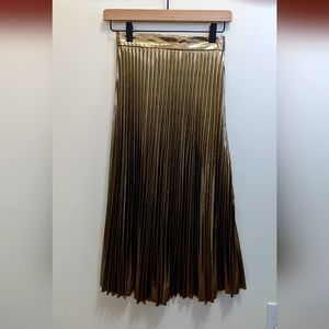 NWT Stelen Gold Pleat Midi Skirt, size S